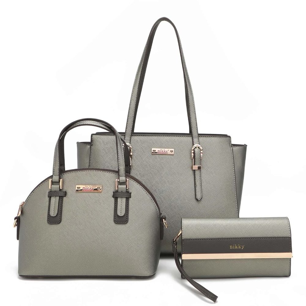 Leah Shoulder Bag 3-Piece Set NK12310 Silver